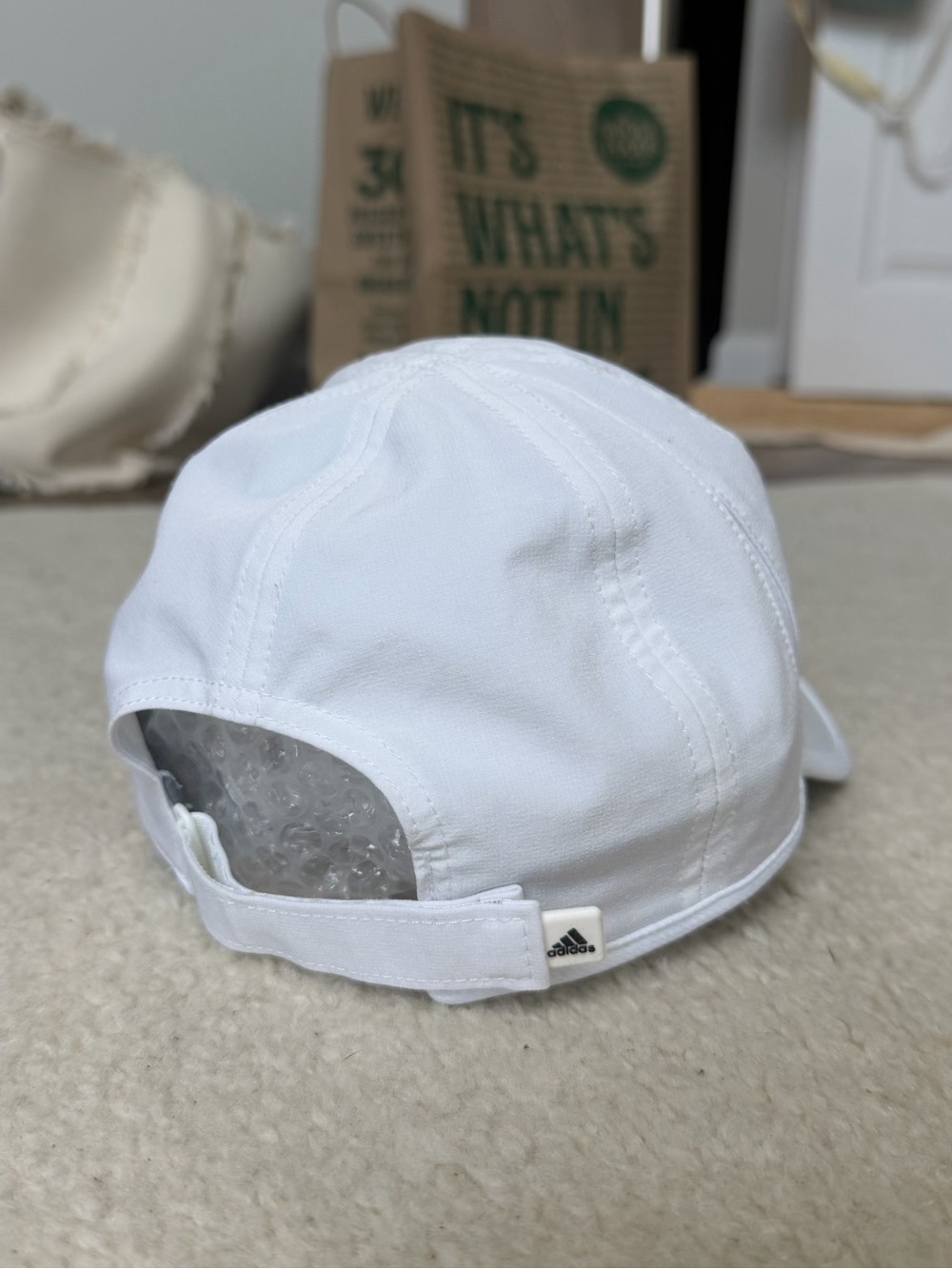 adidas White Hat with Silver Logo - Picture 4 of 6